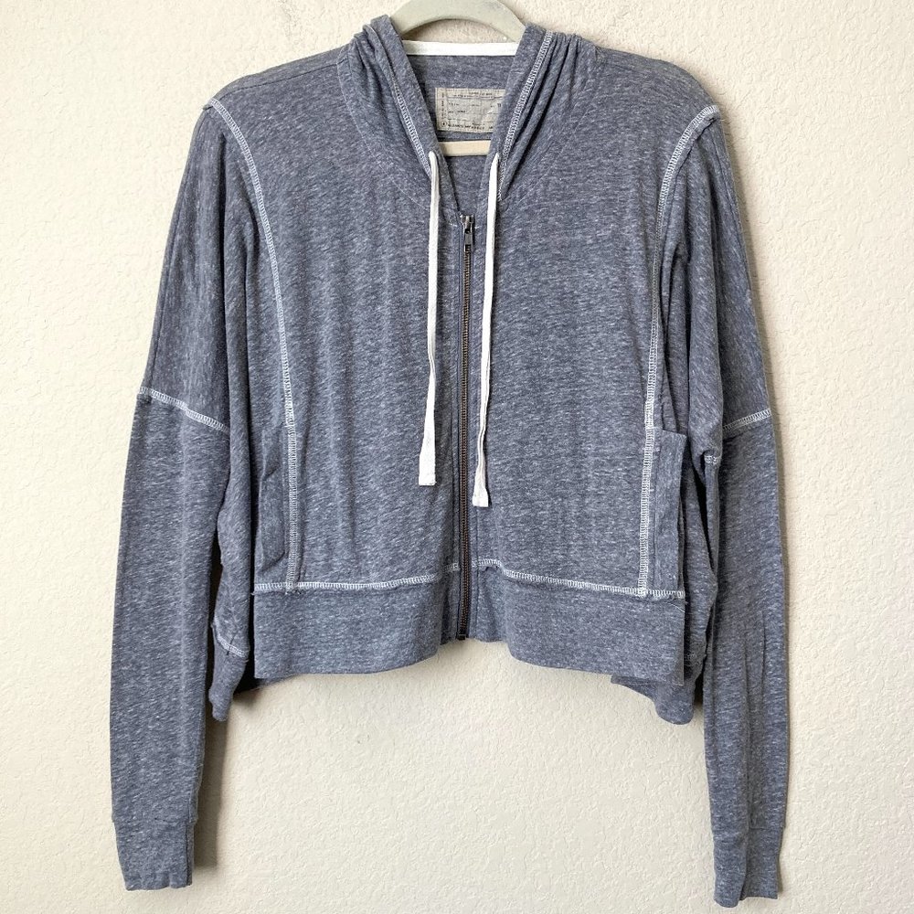 All Saints Burnout Slouchy Oversized Lex Zip Front Hoodie Size 10